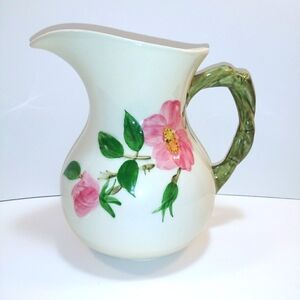 VINTAGE FRANCISCAN DESERT ROSE PITCHER VASE CALIFORNIA USA POTTERY HAND PAINTED